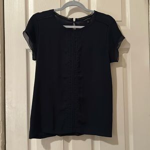 Banana Republic Navy blue satin/silk blouse